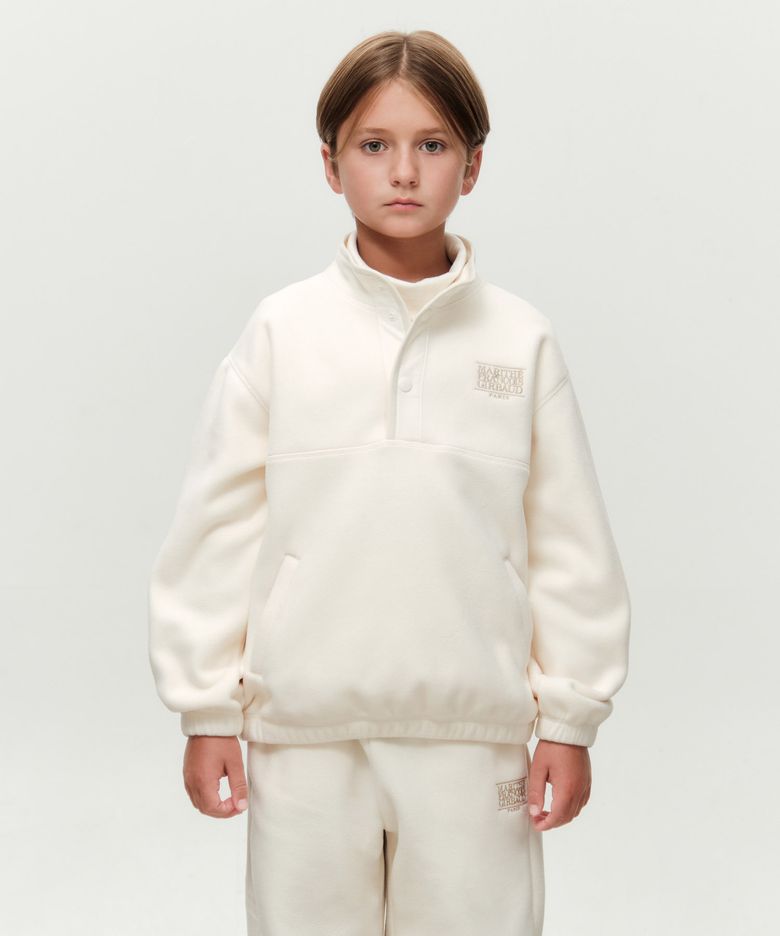 KIDS CLASSIC LOGO FLEECE ANORAK ivory