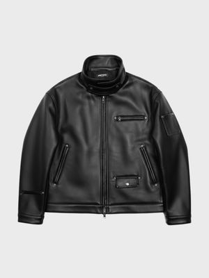 SP 크로스 싱글 레더자켓 블랙