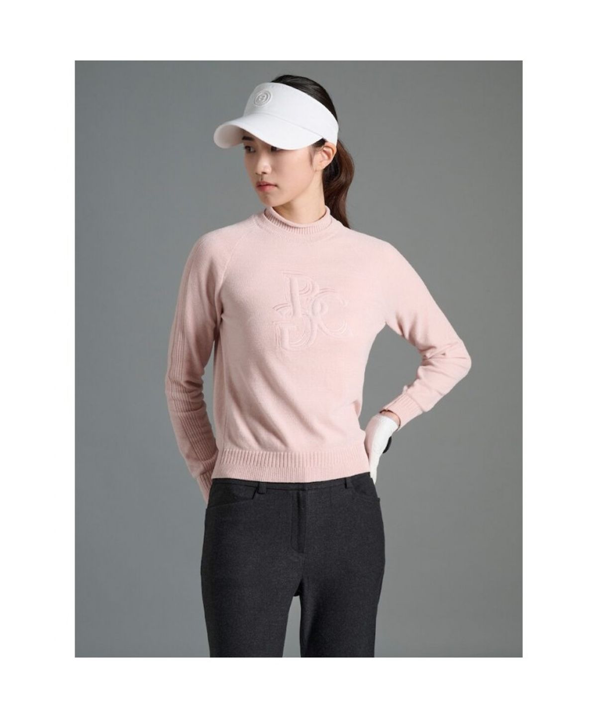 빈폴골프(BEANPOLE GOLF) 여성 원포인트 이중넥 풀오버 - 라이트 핑크