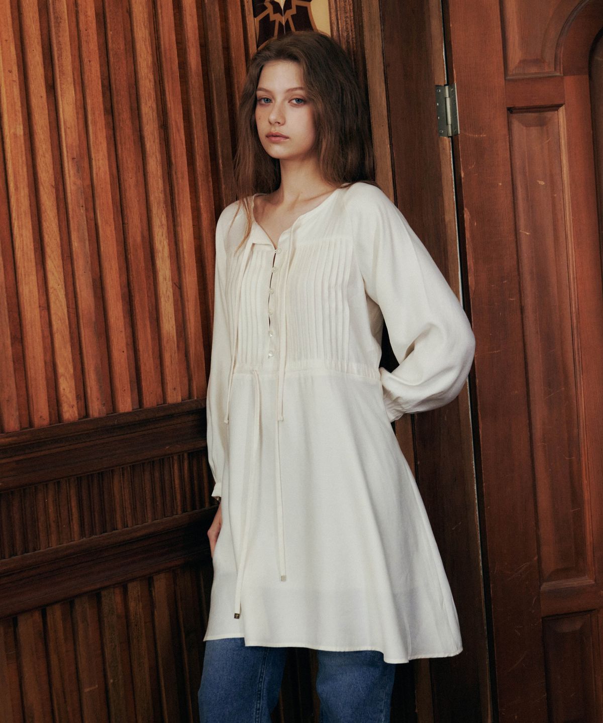 러브어스유(LOVEUSU) Jen Smoke Dress - Long (Ivory)