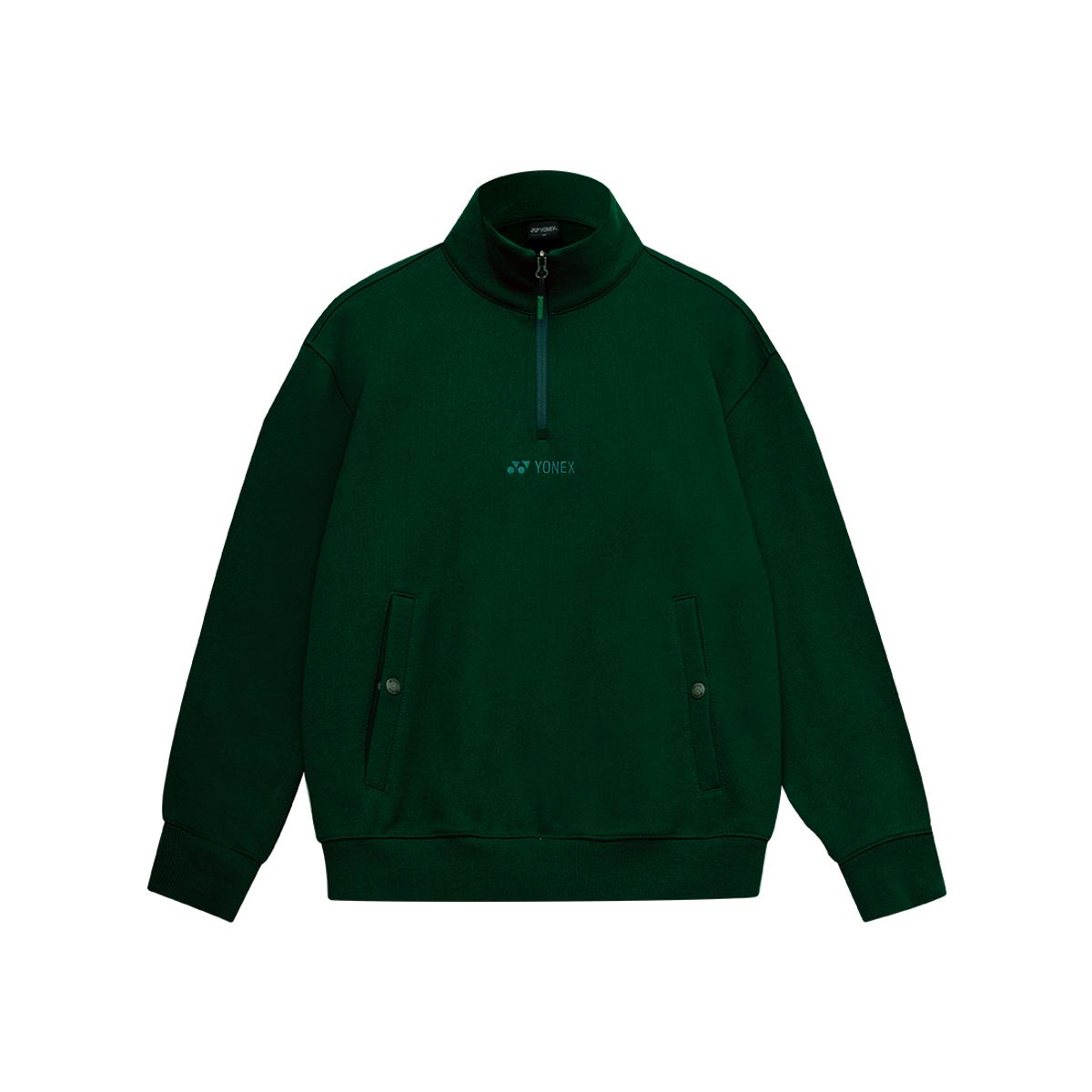 요넥스(YONEX) 253TL005U 다크 그린 공용 하프짚업 맨투맨
