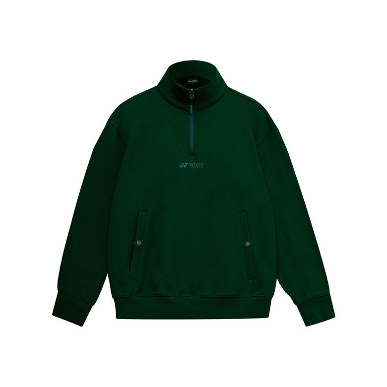 253TL005U 다크 그린 공용 하프짚업 맨투맨