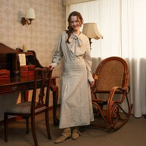 DD_Brown striped top and skirt set