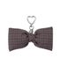 CHECK RIBBON KEYRING-BROWN