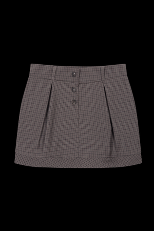 PUMPIN CHECK SKIRT-BROWN