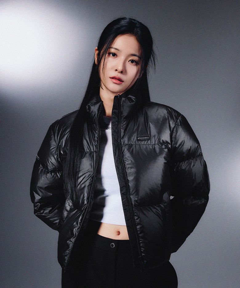 여성 반슬리 다운 크롭 숏패딩 (Neon Black)