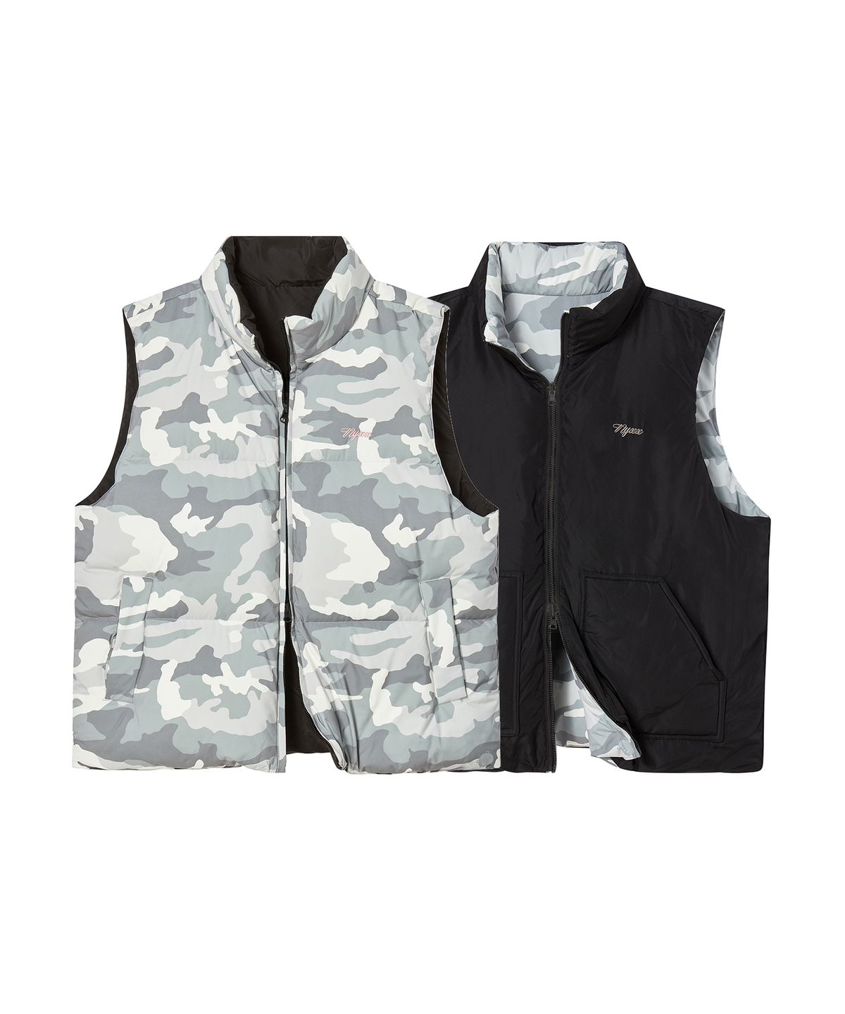 엔와이엑스엑스(NYXX) REVERSIBLE DOWN VEST BLACK
