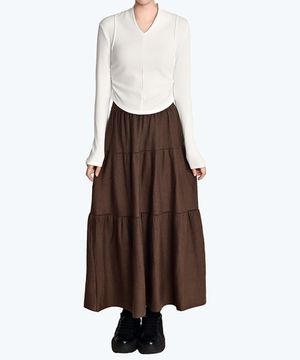 캉캉 니트 스커트_브라운