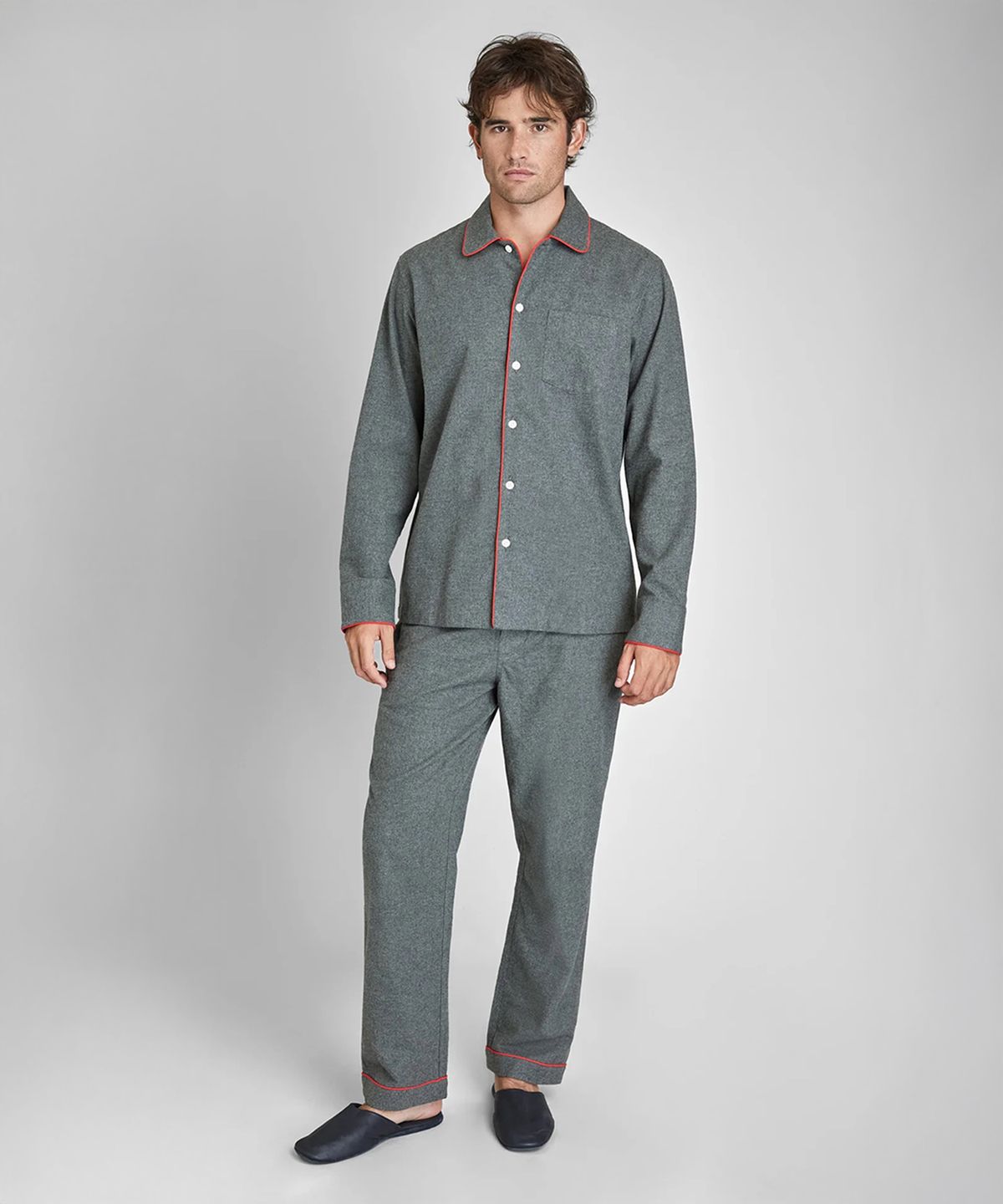 슬리피 존스(SLEEPY JONES) (M) 헨리 파자마 세트 차콜 그레이 플란넬 HENRY PAJAMA SET CHARCOAL GREY FLANNEL