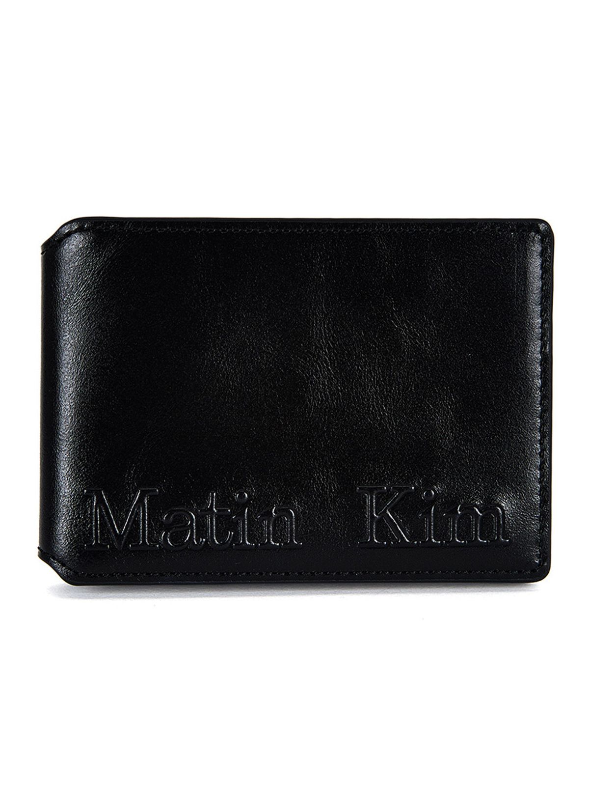 마뗑킴(MATIN KIM) EMBOSSED LOGO BUSINESS WALLET IN BLACK
