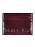 EMBOSSED LOGO CARD WALLET IN BURGUNDY