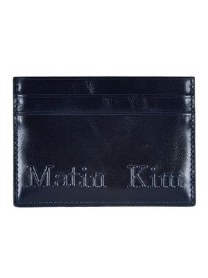 EMBOSSED LOGO CARD WALLET IN NAVY