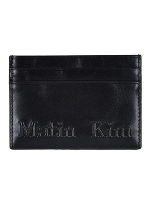 EMBOSSED LOGO CARD WALLET IN BLACK