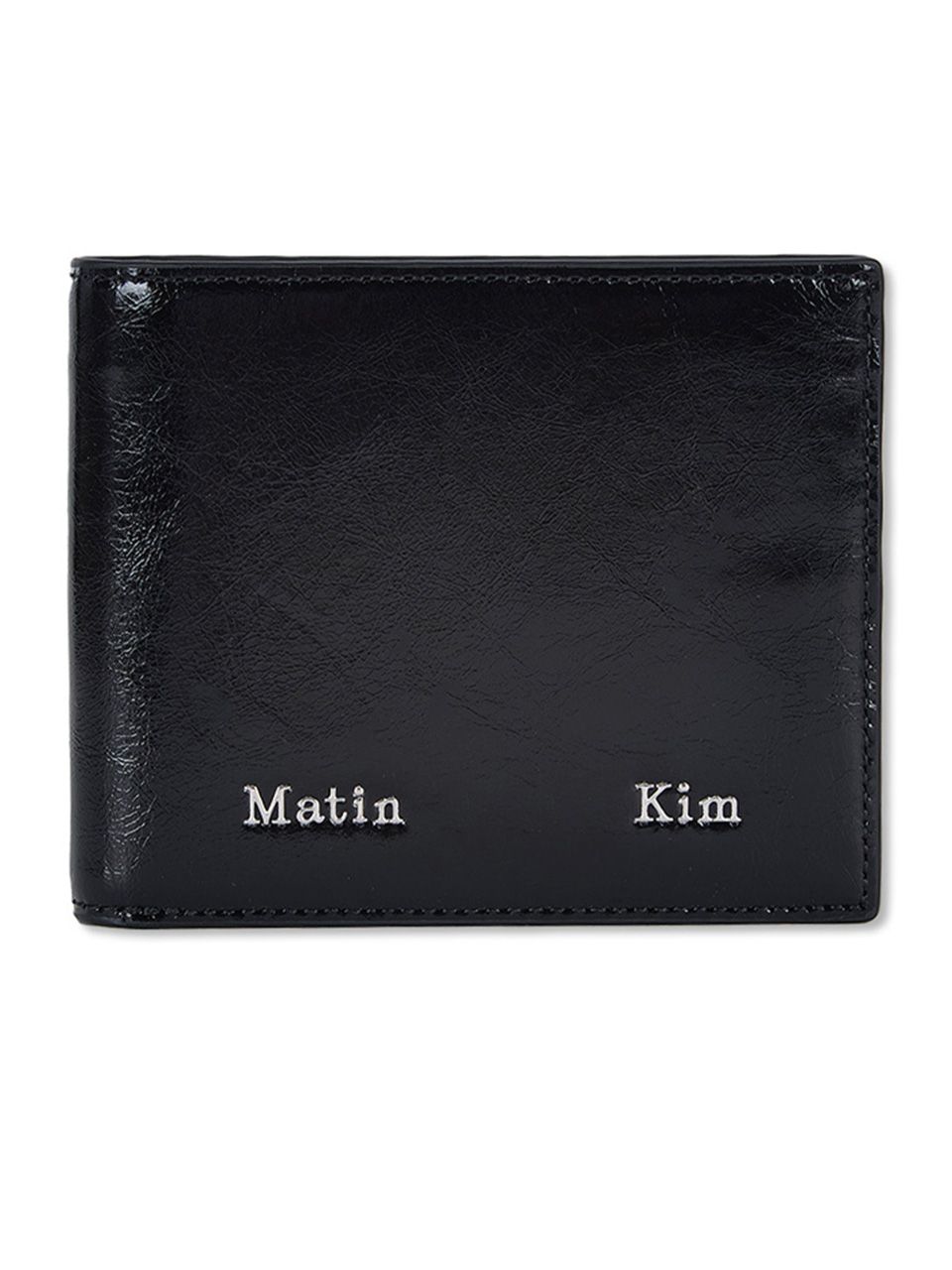 MUSINSA | MATIN KIM STEEL LOGO BUSINESS WALLET IN BLACK