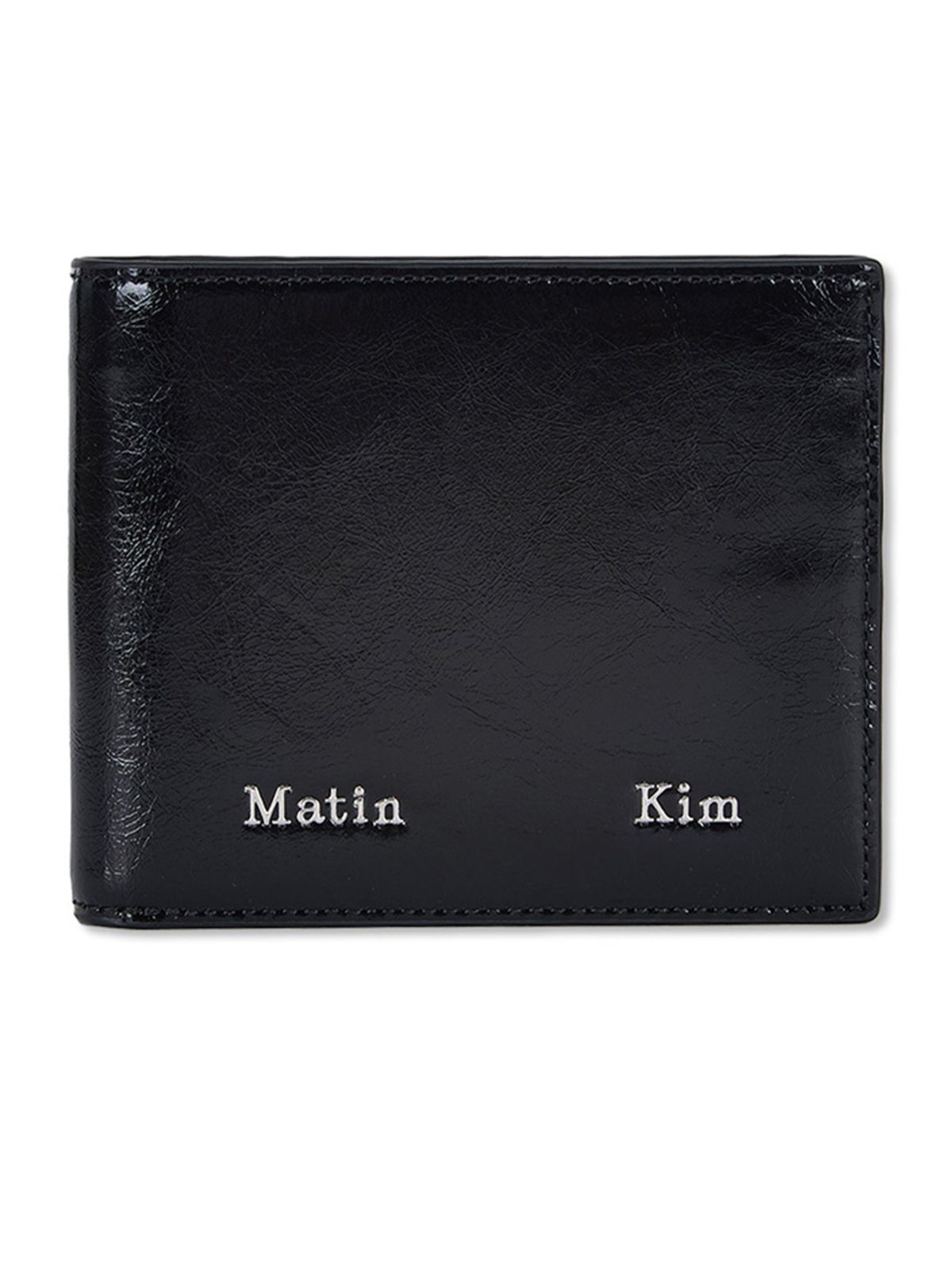 마뗑킴(MATIN KIM) STEEL LOGO BUSINESS WALLET IN BLACK