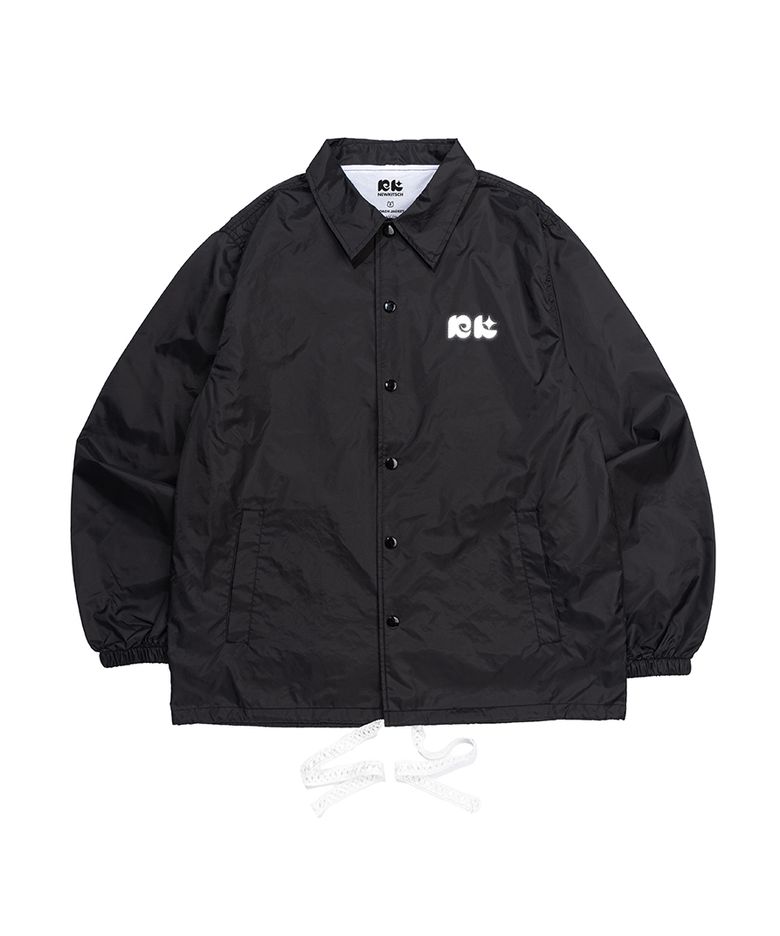 BIG RIBBON PRINT COACH JACKET (BLACK)