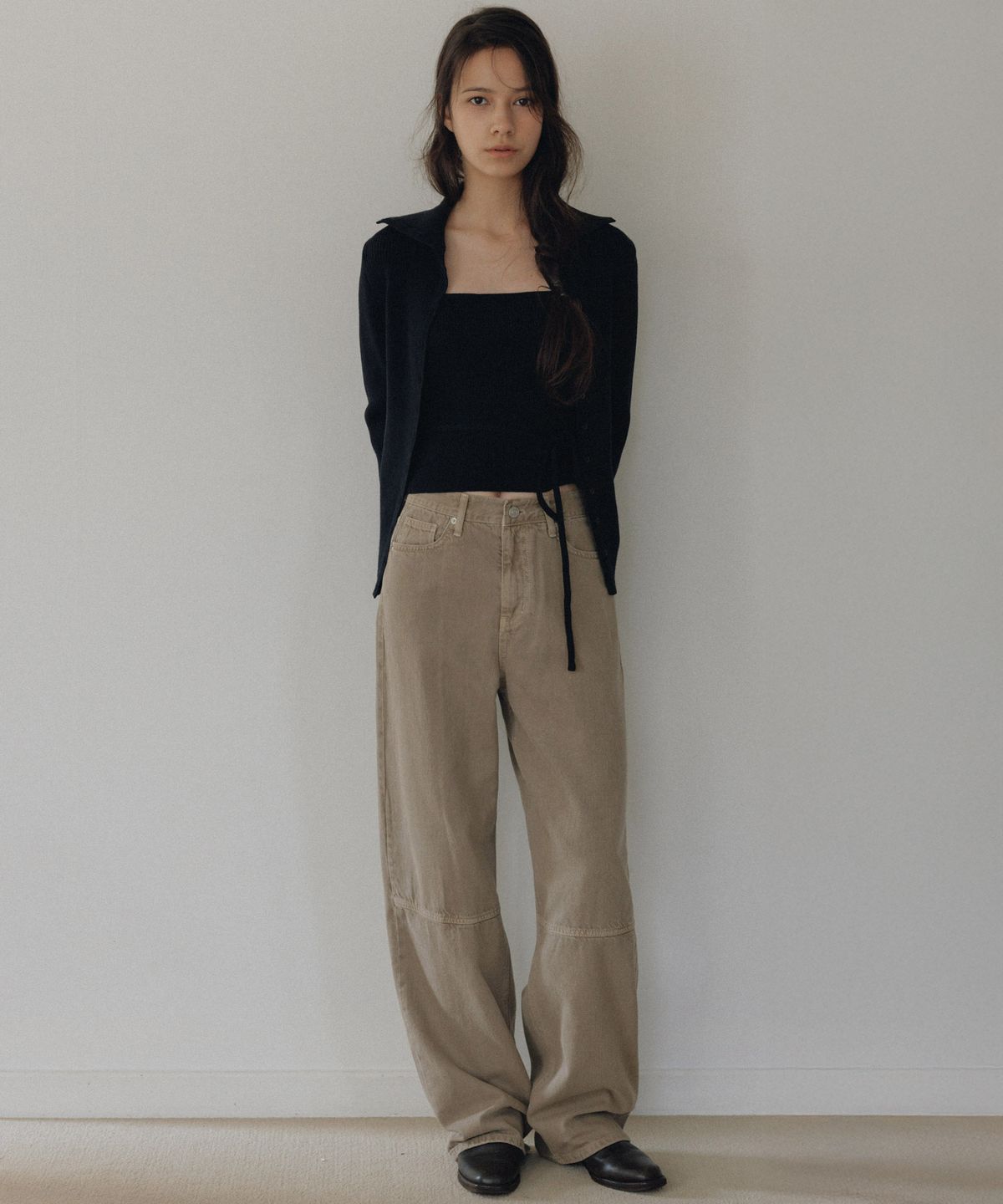 앤니즈(ANDNEEDS) Haze curved denim (yellow khaki)