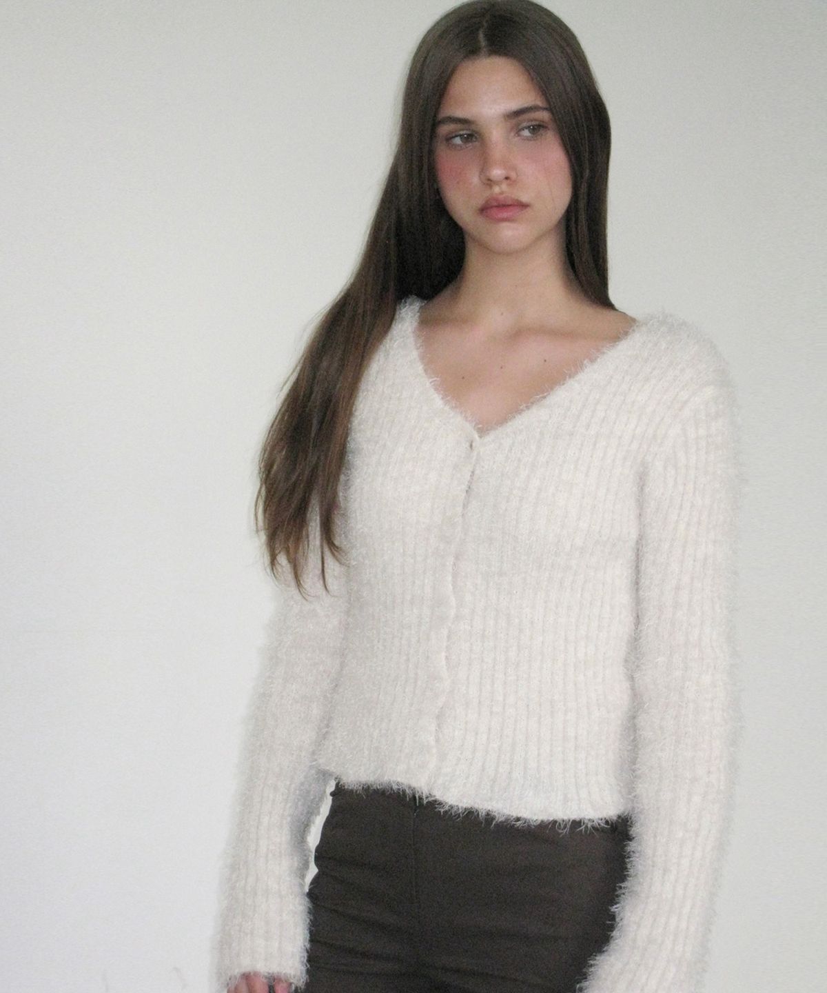 아수라(ASURA) MELLOW FUR CARDIGAN (IVORY)