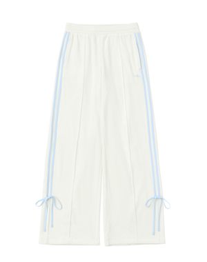 우먼스 벨로아 리본 트랙 팬츠 크림