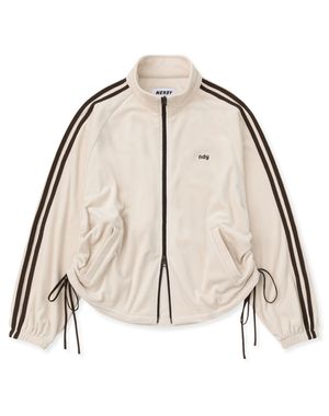 우먼스 벨로아 리본 트랙 탑 라이트베이지