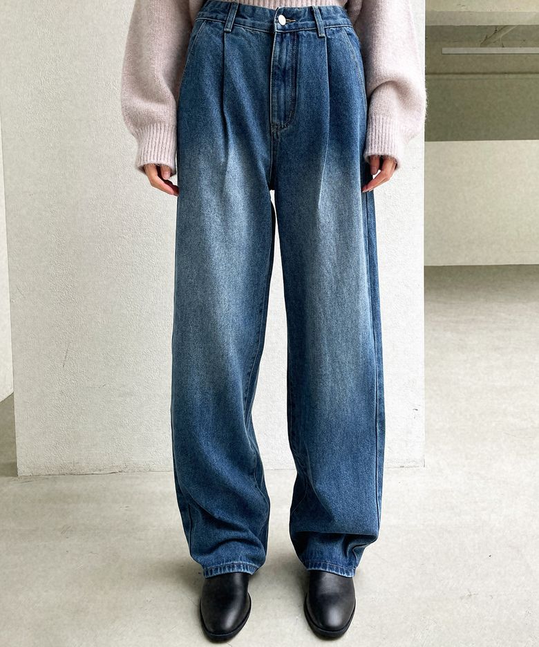 Relaxed fit pintuck denim_2 Colors