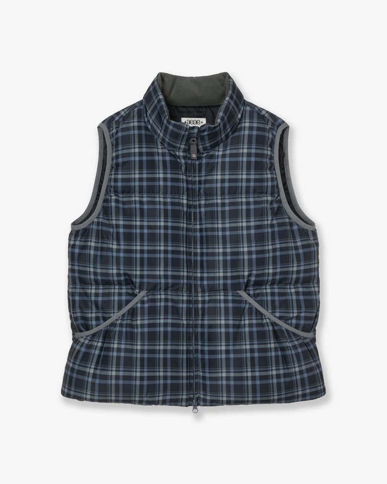 CHECK PADDED VEST [BLUE]