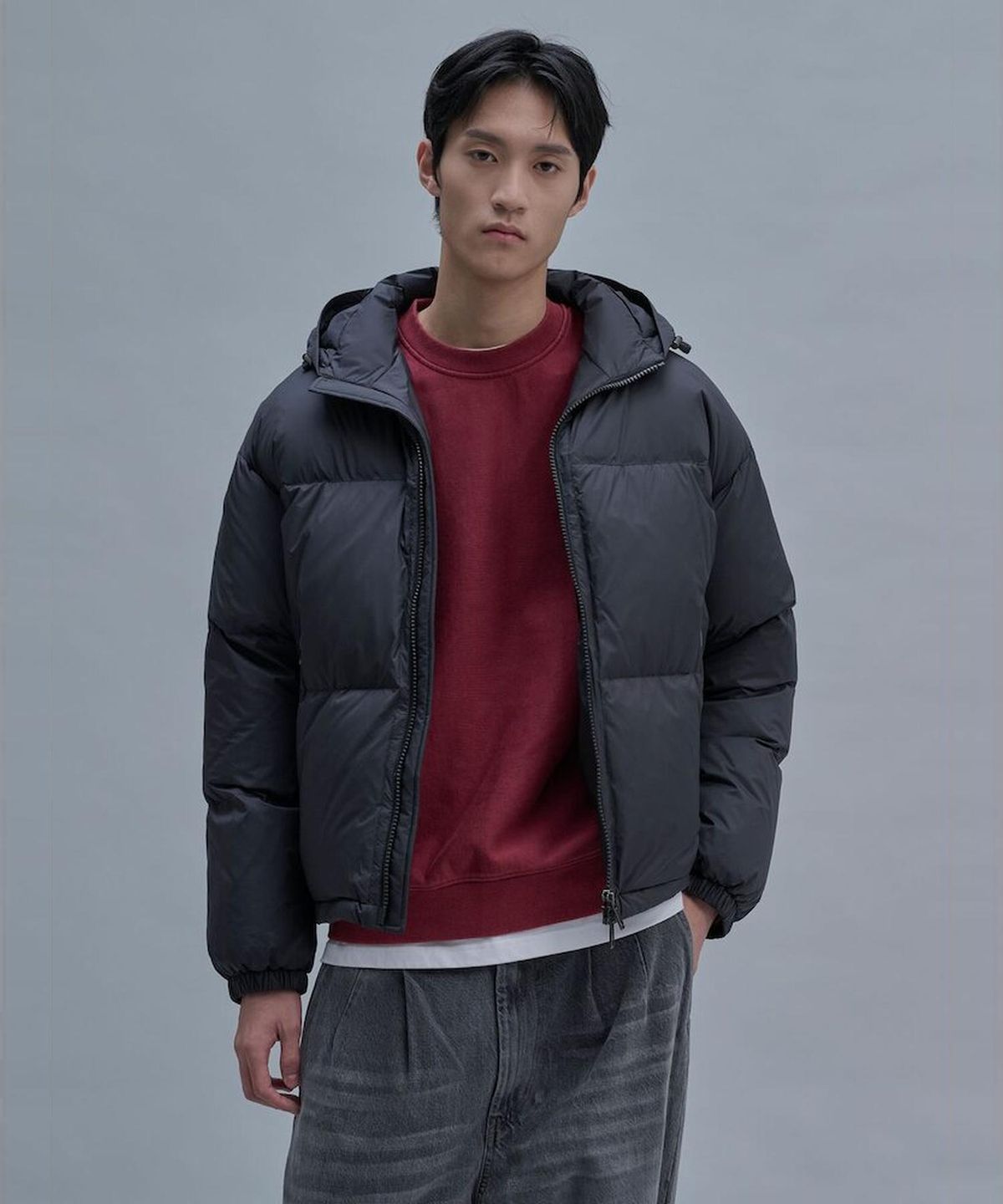 시프트지(SHIFT.G) Essential Hood Down Parka  Ash