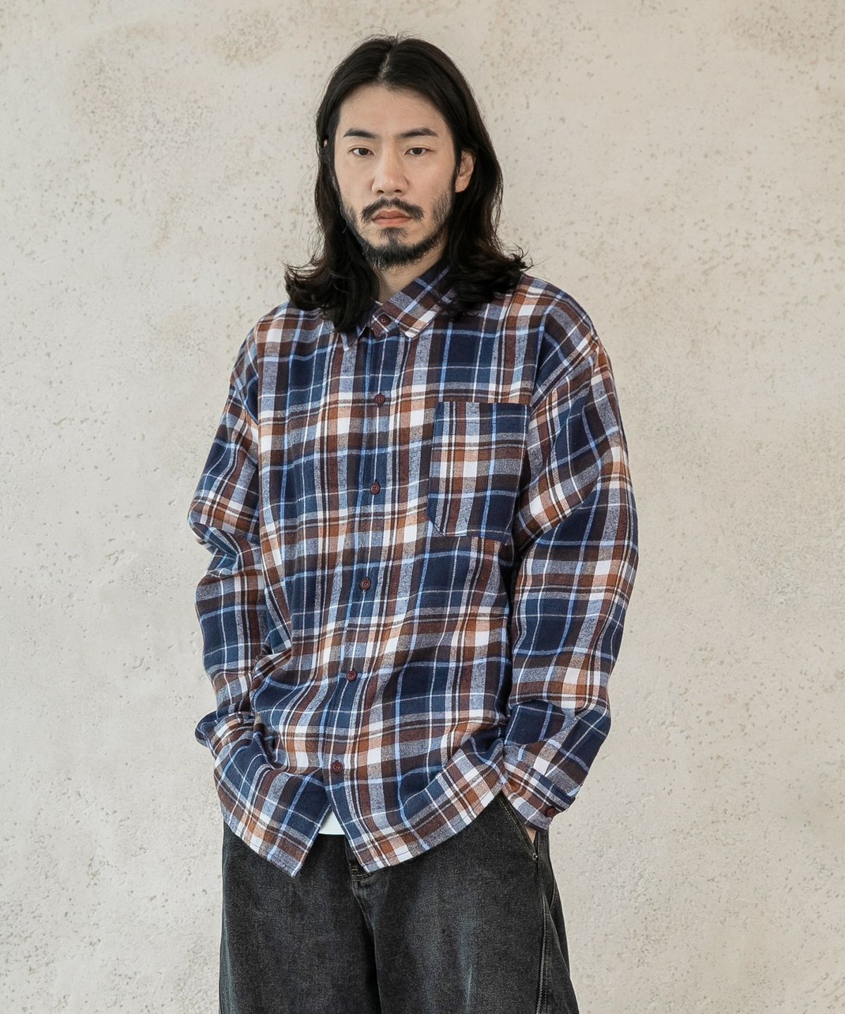 러기드하우스(RUGGED HOUSE) 빈티지 무드 플레이드 체크 셔츠 2컬러