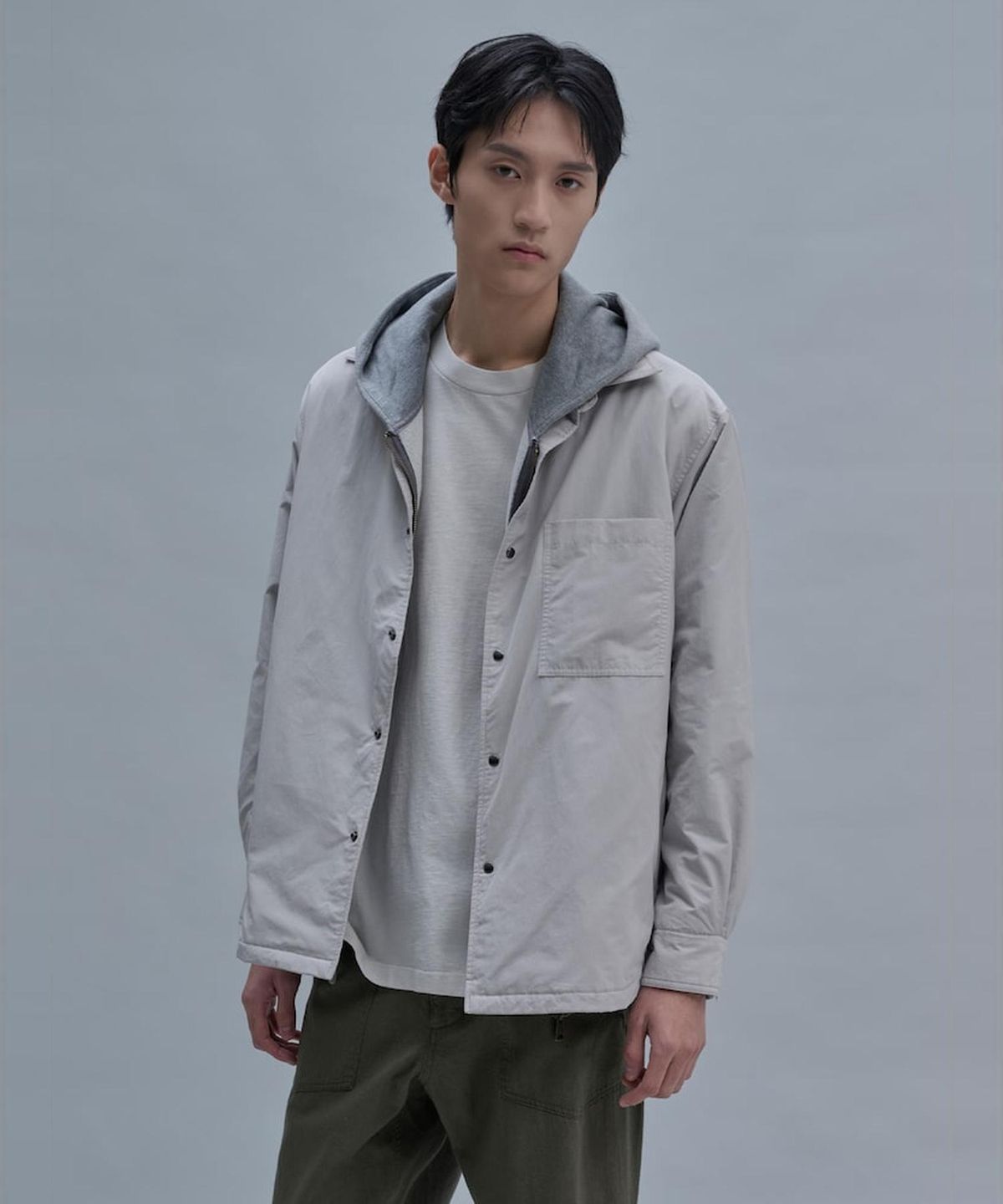 시프트지(SHIFT.G) Padded Utility Work Shirts  Light Grey