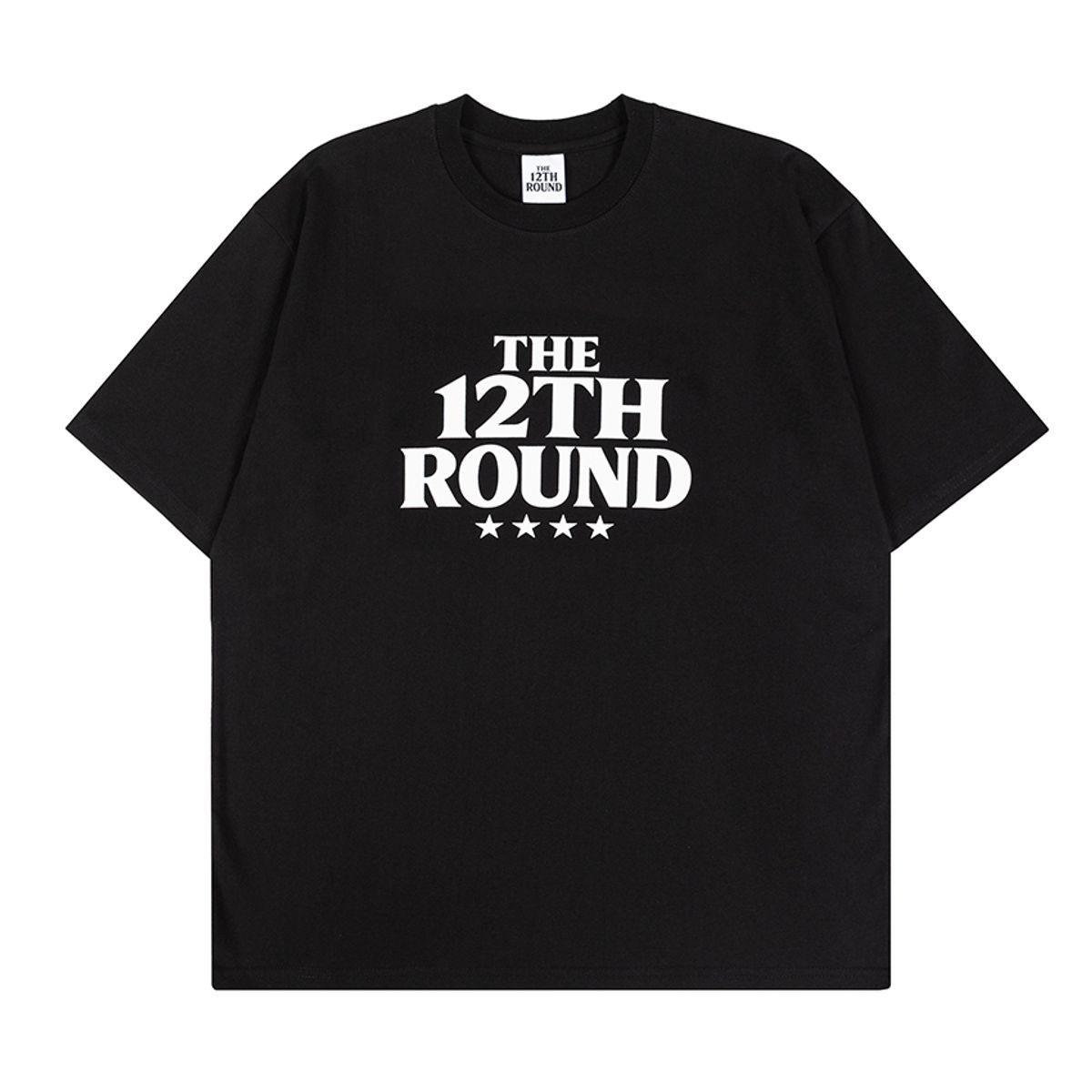 더트웰브라운드(THE 12TH ROUND) BLACK Oversized T-Shirt THE 12TH ROUND big Logo