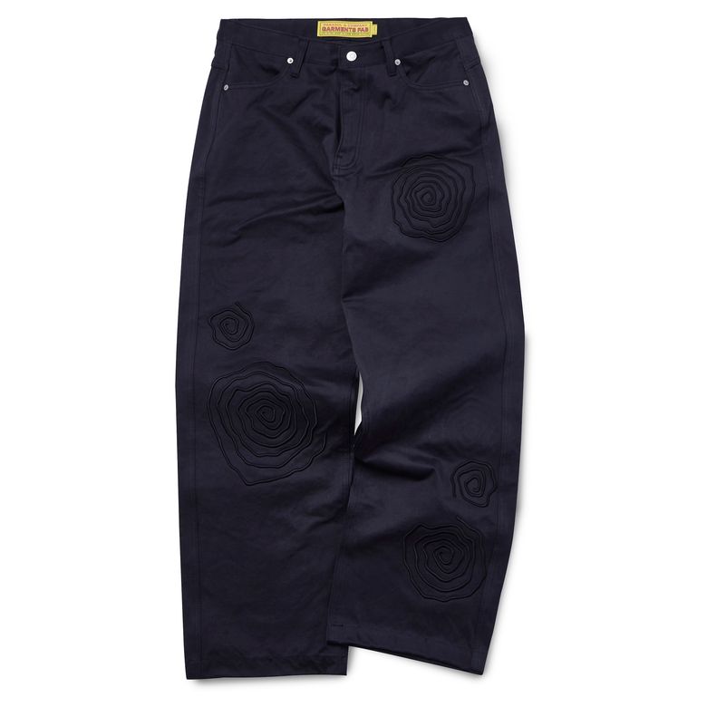 Spiral Rubber EMB Pants (BLACK)