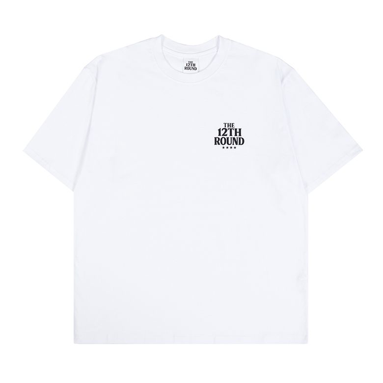 WHITE Oversized T-Shirt with Small THE 12TH ROUND Logo