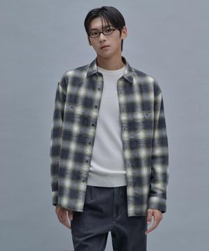 Brushed Cotton Check Shirts  Light Green