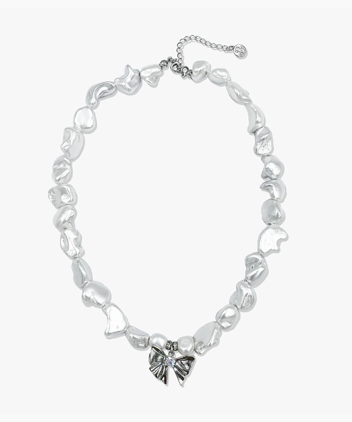 트리마치(TRIMARCH) Pearl / Wonky necklace / Silver