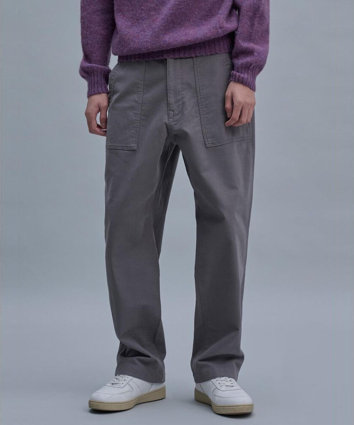 시프트지(SHIFT.G) Semi Wide Twill Fatigue Pants  Light Grey