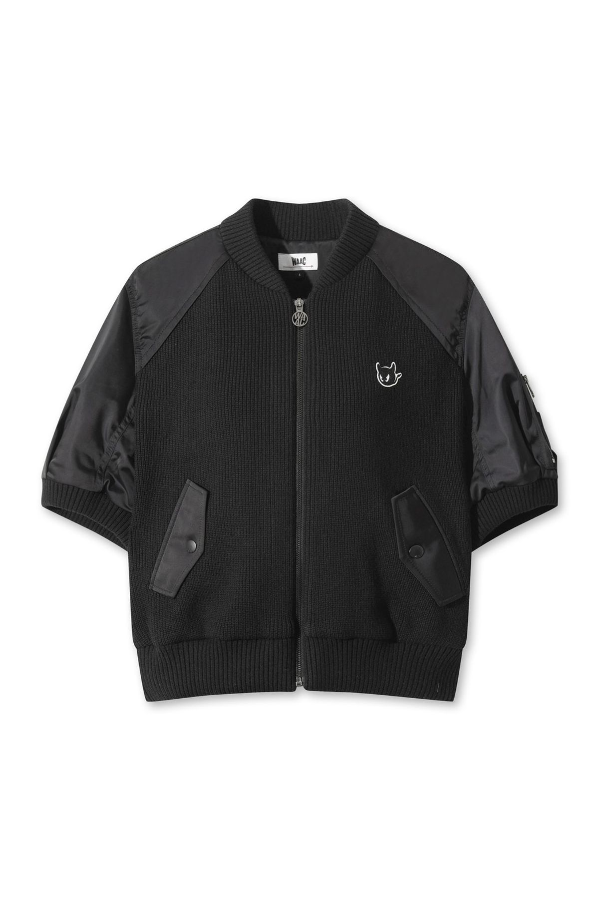 왁(WAAC) Women Knit Hybrid MA-1 Jacket WWWAW25719BKX