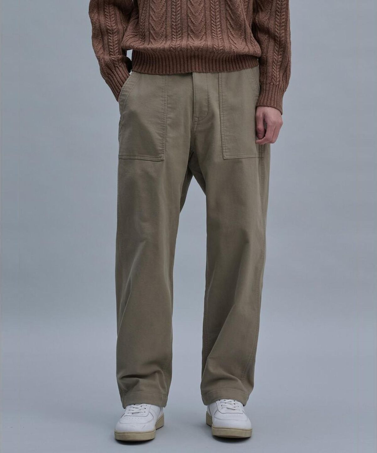 시프트지(SHIFT.G) Semi Wide Twill Fatigue Pants  Khaki