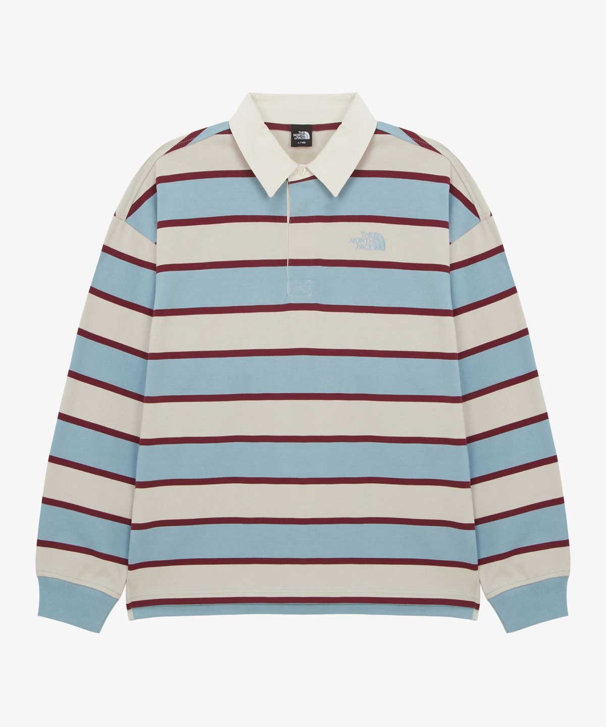 노스페이스(THE NORTH FACE) NT7TR57B 남성 이지온 스트라이프 폴로 티셔츠 LIGHT_BLUE