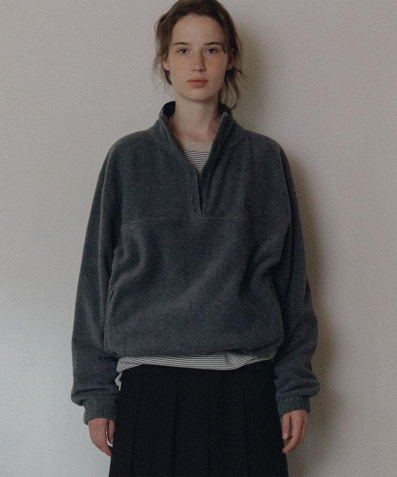 Jeff fleece anorak (melange gray)