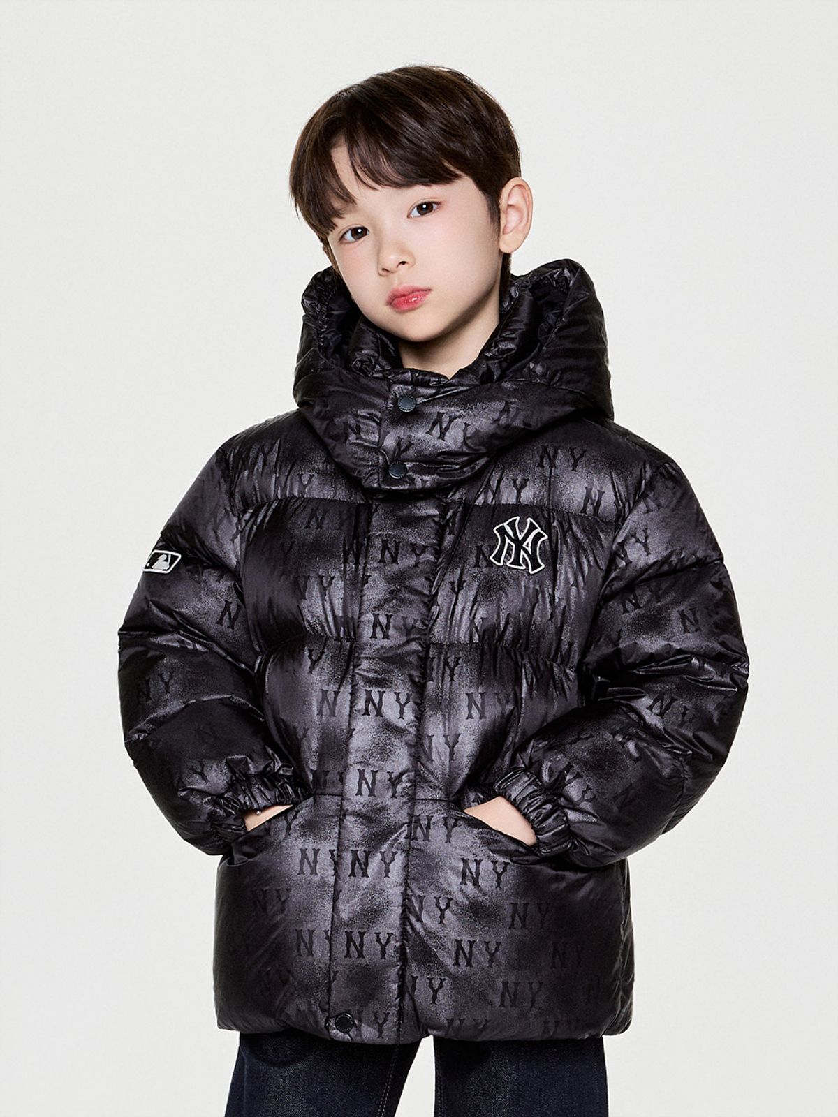 엠엘비 키즈(MLB KIDS) 모노그램 빈티지 DTP 숏 덕다운 NY (Black)