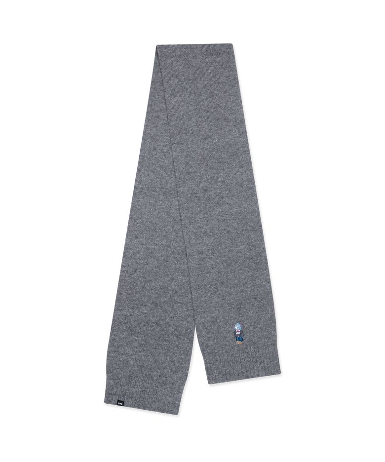 EMB BEAR KNIT MUFFLER heather gray