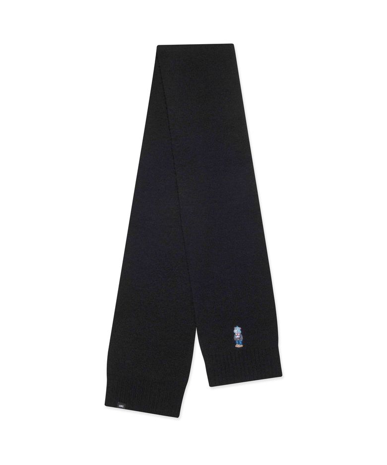 EMB BEAR KNIT MUFFLER black
