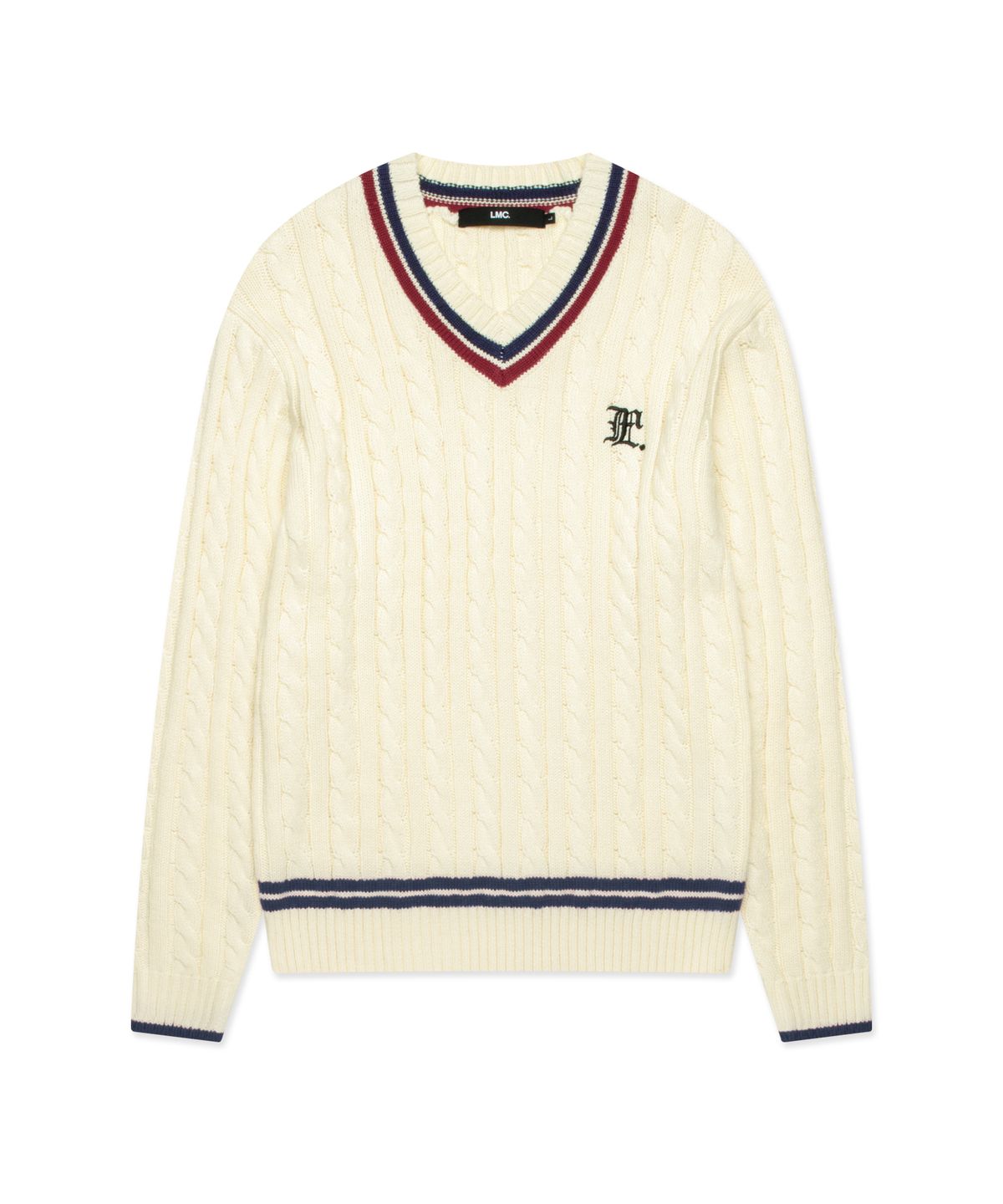 엘엠씨(LMC) GOTHIC CABLE TENNIS KNIT ivory