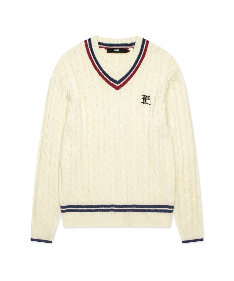 GOTHIC CABLE TENNIS KNIT ivory