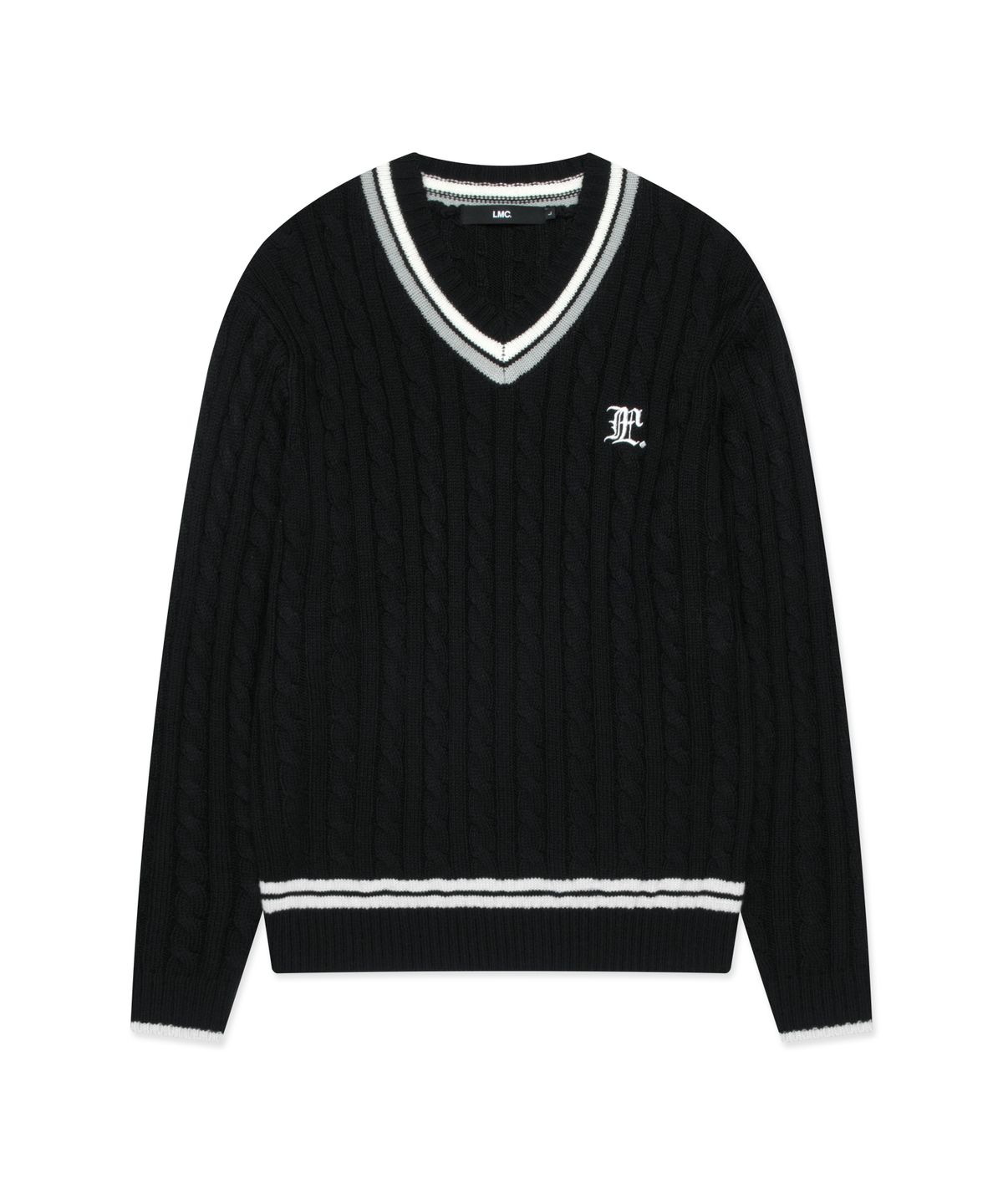 엘엠씨(LMC) GOTHIC CABLE TENNIS KNIT black