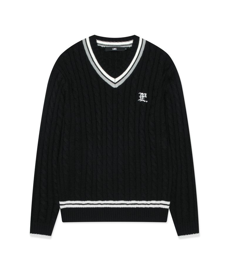 GOTHIC CABLE TENNIS KNIT black