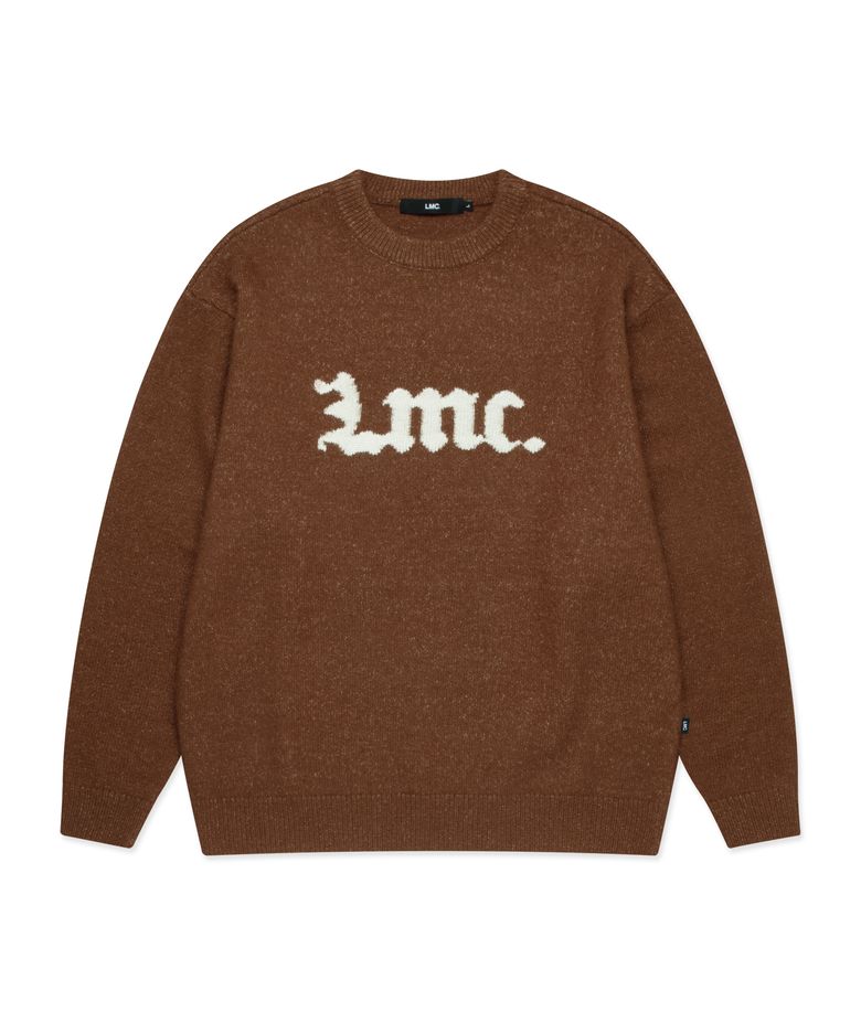 GOTHIC NAME KNIT SWEATER brown
