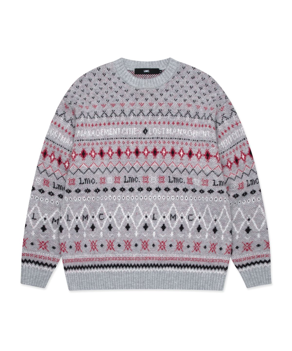 엘엠씨(LMC) FAIR ISLE KNIT SWEATER gray