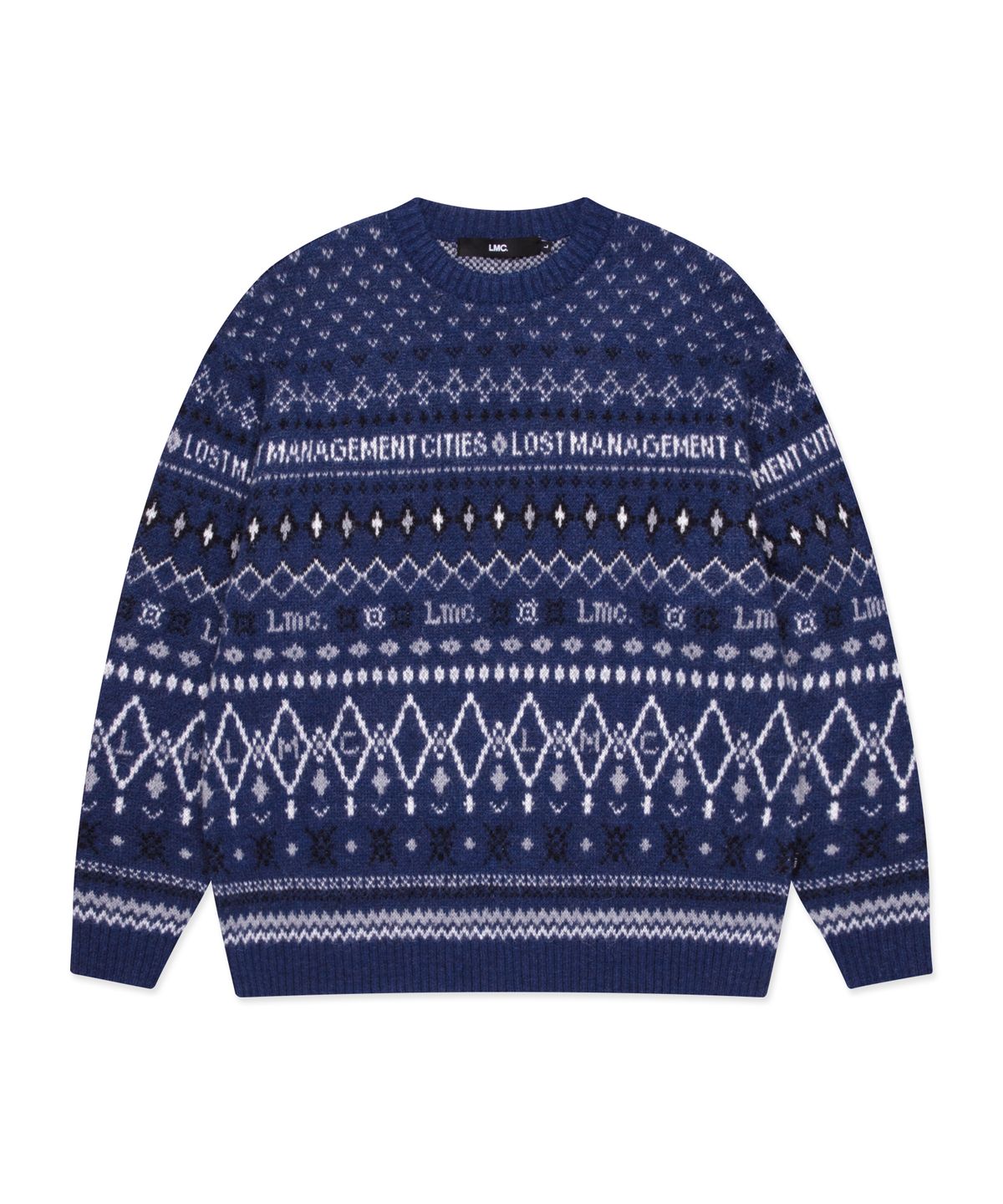 엘엠씨(LMC) FAIR ISLE KNIT SWEATER navy