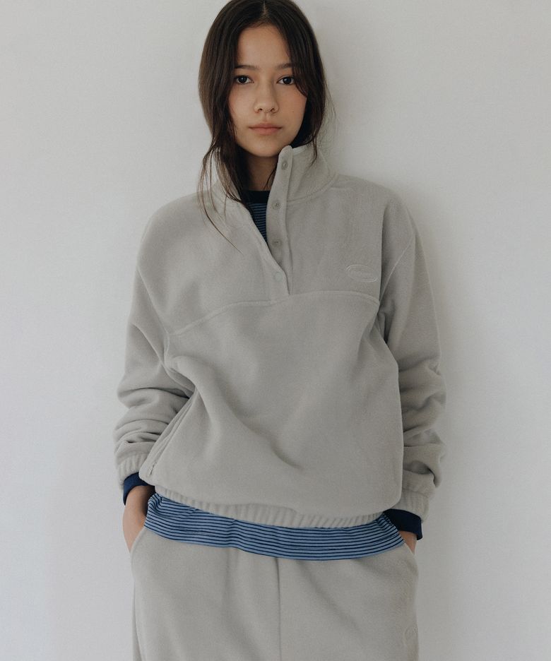 Jeff fleece anorak (light khaki)